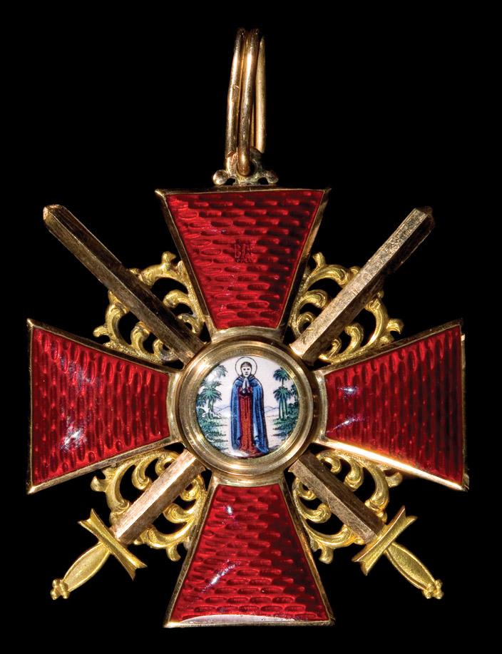 *Russia, Order of St Anne, Military Division, First Class sash badge in gold and enamels, by Eduard,