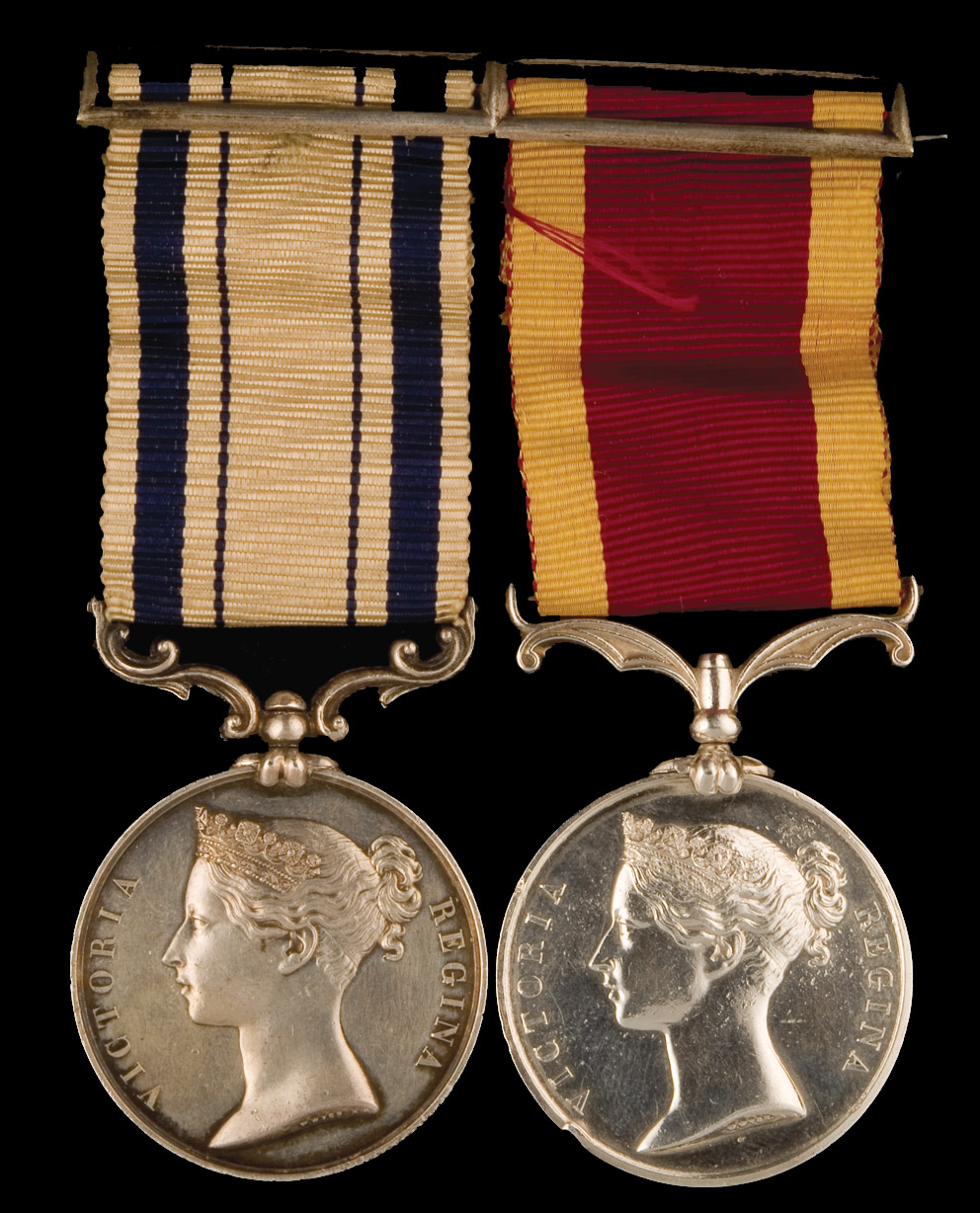 *South Africa and Second China Pair awarded to Lieutenant James W.L. Oakes R.N., South Africa 1853