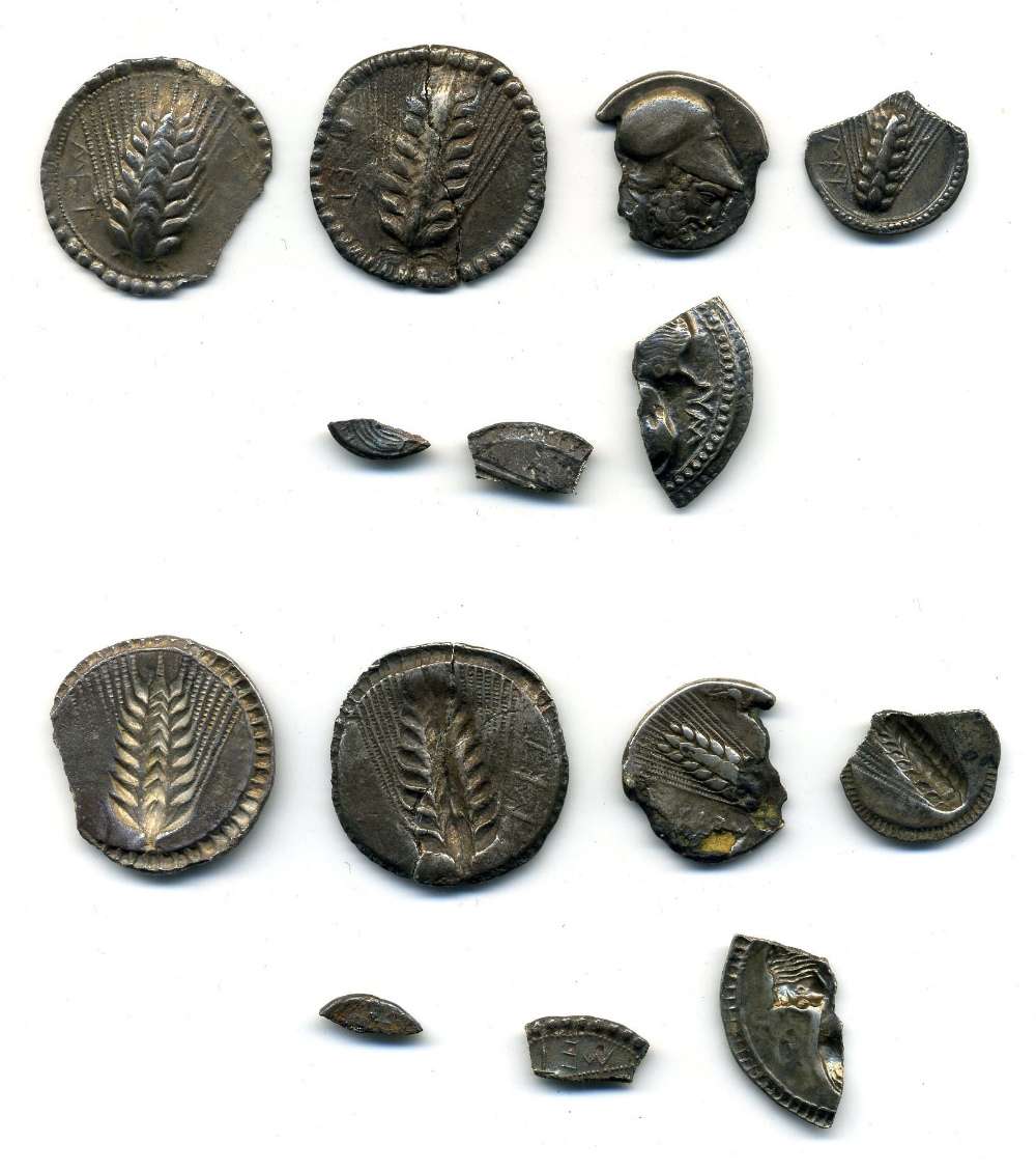 Italy, Lucania, Metapontum, incuse type staters (2) and third stater, 520-500 BC, one stater cracked