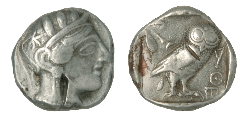 *Attica, Athens, tetradrachm, after 430 BC, of eastern style, 16.52g, test cuts on obverse and