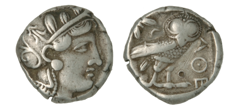 *Attica, Athens, tetradrachm, 4th century BC, helmeted head of Athena right, rev., owl standing