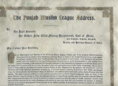 India and the Punjab – the Punjab Muslim League printed document on a single leaf of parchment^