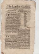 Historic Newspapers – London Gazette - The Death of Charles II and Accession of James II fine