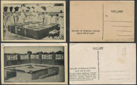 India – M K Gandhi – father of the Indian nation Samadhi vintage postcards x 2. Postally unused.