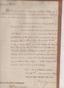 Military attractive partially printed document with ms insertions dated November 25th 1805 signed by