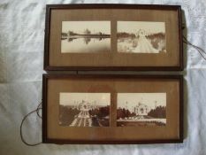 India – early photographs of Taj Mahal 1870s in oak frames – four views. Frame size 22" x 11" and