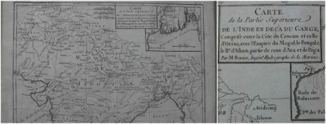India – Rigobert Bonne Map – Sikh 1780 Punjab. A rare early (1780) engraved map of India by