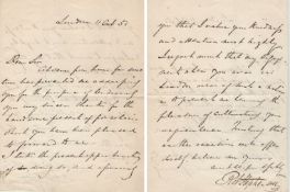 Autograph – Science – Robert Stephenson^ Civil Engineer and Railway Pioneer fine autograph letter