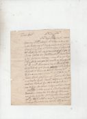 James II intriguing autograph letter signed by Thomas Booth dated December 16th 1686^ reflecting the