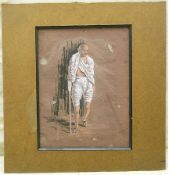India – M K Gandhi – father of the Indian nation Fine painting of Gandhi standing with his iconic