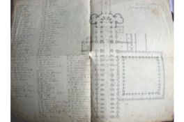 Norfolk – Norwich Cathedral ground plan of the Cathedral drawn in pencil on a single sheet of