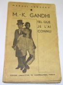 India – M K Gandhi – father of the Indian nation Unusual Early Book in French 1938 by LANDEAU^