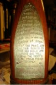 Ireland – Easter Rising 1916 an artillery shell case with wooden insert bearing a brass plaque