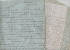 India and the Punjab fine group of four ms letters written from India by a British resident 1842
