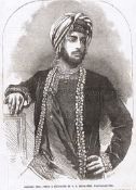 India and the Punjab Maharajah Duleep Singh – A fine early engraving from the Illustrated London