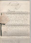 Autograph – Royalty – Queen Victoria document signed dated July 24th 1874 being a licence for George