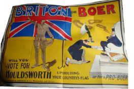 Ephemera – Poster – Boer War fine^ rare election poster ‘Briton or Boer^ will you vote for