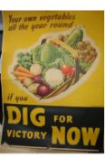 Ephemera – Horticulture poster – WWII ‘Your own vegetables all the year round.if you Dig for Victory