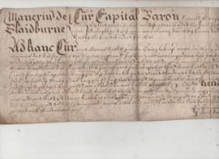 Yorkshire – Slaidburne – Reign of Charles II – George Duke of Albermarle manorial document on vellum