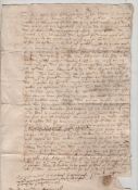 Cornwall – Sir Walter Raleigh document on a single folio leaf of paper dated 1589 being a 1000