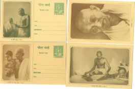 India – M K Gandhi – father of the Indian nation A set of four early postcard of Gandhi in daily