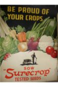 Ephemera – Horticulture poster ‘Be Proud of Your Crop –Sow Surecrop Tested Seeds’^ featuring a