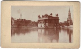 India – CdV photograph of the Golden Temple Amritsar. An early vintage Carte de Visite photograph of