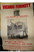 Ephemera – Poster – Performing Animals Defence League shocking poster issued by the League showing