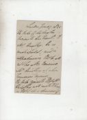 Duke of Wellington autograph letter in the third person requesting that ‘Mrs Huntley’ postpone her