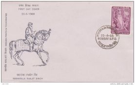 India – Maharaja Ranjit Singh^ first day cover 1966 excellent condition. In 1966^ the Department