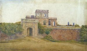 India – Indian Mutiny – Lucknow Residency fine detailed miniature watercolour on paper of the