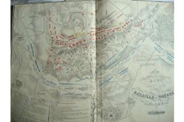 Wellington and Waterloo a fine lithograph map showing the Battle of Waterloo with the various