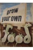 Ephemera – Horticulture poster – WWII Grow Your Own Food^ bold graphic featuring the word ‘food’