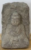 China stone sculpture of Buddha 18th century circa 18th century or earlier measures 33cm high