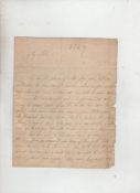 Military – War of Austrian Succession fine autograph letter signed by an officer in the British army