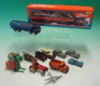 Selection of Dinky Vehicles: To include early examples Triumph, Riley, Crane Truck, Taxi, Ambulance,