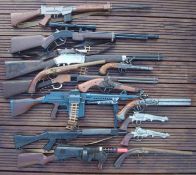 Collection of Military and Cowboy Guns and Rifles: By Crescent, Lone Star, Marx Toys together with