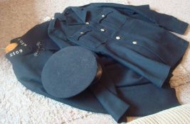 Pre 1953 Police Tunic, Cap and Cape: To consist of 2 top pocket tunic having GR VI white metal
