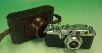 1938 Leica Camera 3a: Serial Number 287324 having Leitz Elmar F=5cm 1:3,5 Lens, Speeds 20 – 1000
