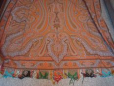 Early Bevo Weave Throw Over: Bright coloured design having tassel edging on 2 edges (Could also been