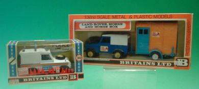 1970s Britains Land Rovers: To consist of No 9610 Police Land Rover with Signs and Cones together
