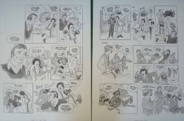 Original Artwork Cannon and Ball featuring in The Look-in Comic: Double page spread from issue