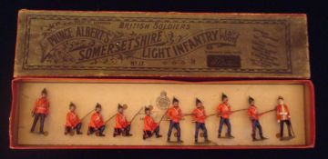 Britains Boxed Set 17 of ten lead toy soldiers, Prince Albert`s Somersetshire Light Infantry: Made