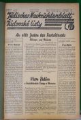 WW2 Germany Newspapers: Bound editions of Tudisches Nachrichtenblatt Fidovske Listy in 26 weekly