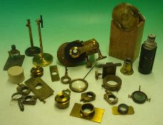 Collection of Microscope Parts: To include lenses, Newton & Co London Attachment together with other