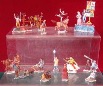 Flat lead figures: Depicting a 19th century street circus, 30mm, circa 1850, by Ochel of Kial,