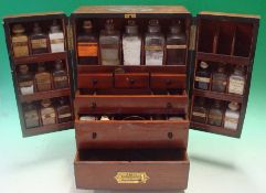 A Good Mid-Victorian Mahogany Apothecary`s Cabinet: The table cabinet with flush brass carry