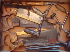 Collection of Early Woodworking Saws: To include R Groves & Son Saw, Wilfin Saw both having Brass