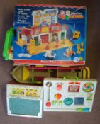 Selection of Fisher Price Toys: To consist of Canal Barge, Fire House, House, activity Centre