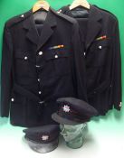 2 Modern Officers 4 pocket Fireman`s Uniform: Badged up to London Fire Brigade complete with